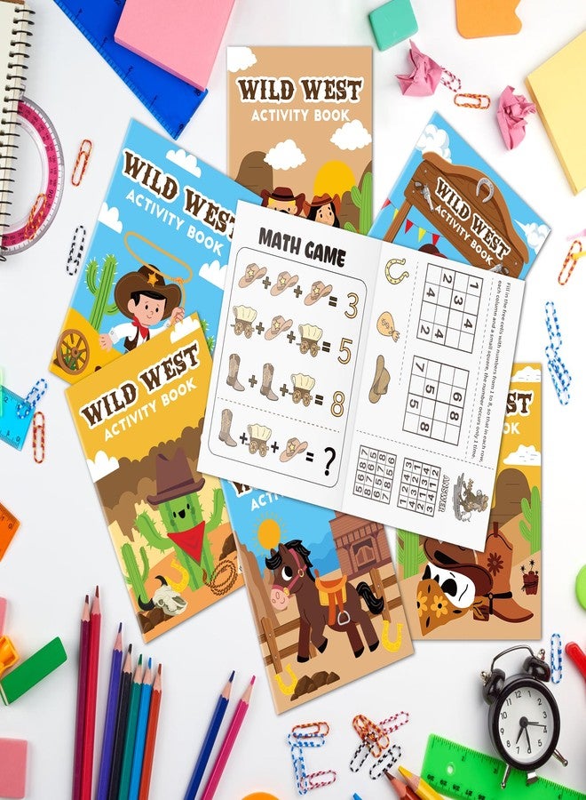 JAPBOR Western Cowboy Coloring Books - 24PCS Mini Wild West Theme Activity Color Book Bulk for Kid Party Favors, Cowgirl Horse Small Colouring Pages for Birthday Gifts Class Drawing Painting Game - Image 5
